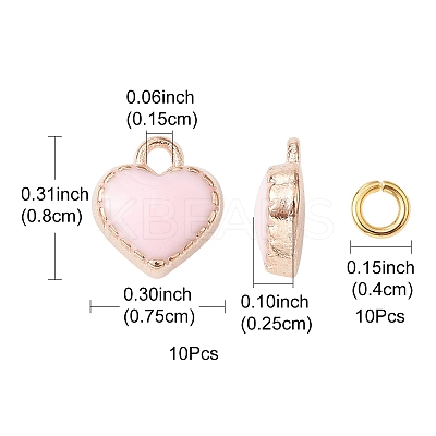 Heart Alloy Enamel Charms ENAM-YW0002-85C-1