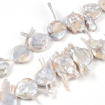 Natural Baroque Keshi Pearl Beads Strands PEAR-S018-06H-1