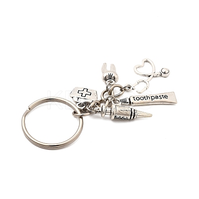 Tibetan Style Alloy Keychains KEYC-JKC01288-1