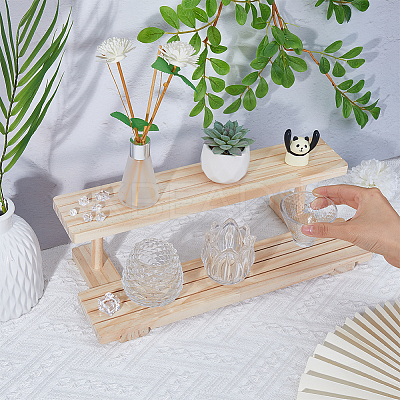 2-Tier Wooden Jewelry Organizer Display Risers ODIS-WH0058-18B-1