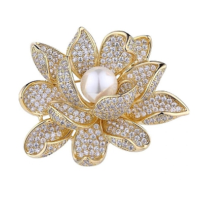 Flower Alloy Crystal Rhinestone Brooch PW-WG24C40-01-1