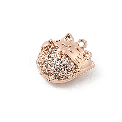 Brass Pave Cubic Zirconia Pendants LS-KK-E791-01RG-1
