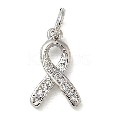 Rack Plating Brass Micro Pave Cubic Zirconia Pendants KK-K392-46P-1