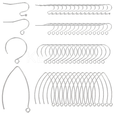 320Pcs 4 Style 304 Stainless Steel Earring Hooks STAS-BBC0004-45-1