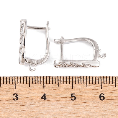 Rack Plating Brass Cubic Zirconia Hoop Earring Findings KK-S374-04P-02-1