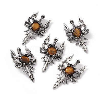 Natural Tiger Eye Pendants G-H281-03D-1