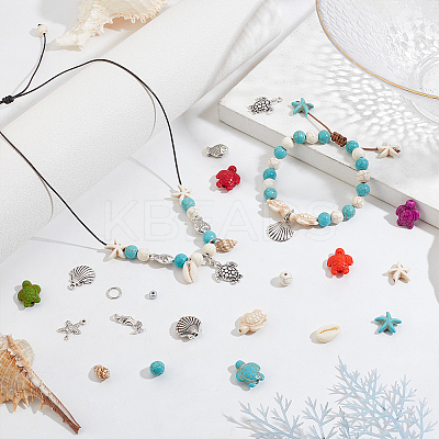 DIY Synthetic Turquoise Bracelet Necklace Making Kit DIY-PH0022-47-1