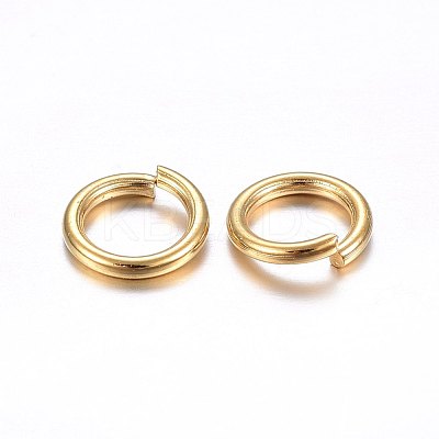 304 Stainless Steel Open Jump Rings X-STAS-O098-02G-08-1