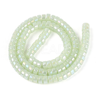 AB Color Plated Imitation Jade Glass Beads Strands GLAA-T026-3x6mm-J02-1