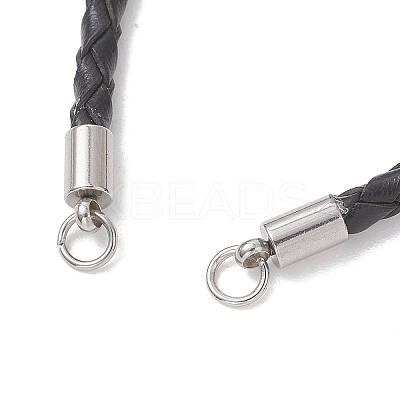 3MM Round Braided Leather Bracelet Making AJEW-JB01541-1