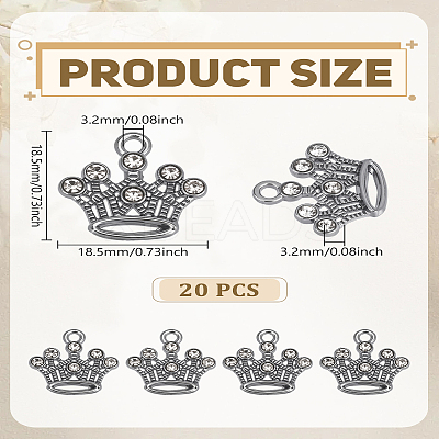 20Pcs Zinc Alloy with Crystal Rhinestone Pendants FIND-LP0006-29-1