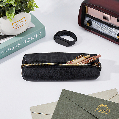 Litchi Print PU Leather Pen Holder Case AJEW-WH0415-89B-1