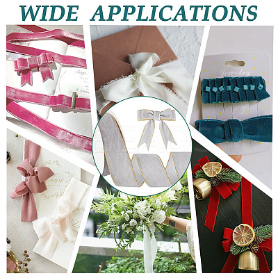 9M Single Face Velvet Ribbon with Gold Edge OCOR-WH0092-09A-1