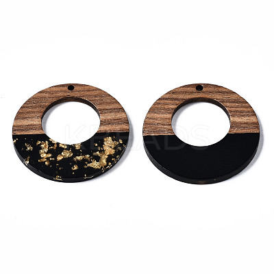 Resin & Walnut Wood Pendants X-RESI-T035-21-1