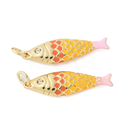 Brass Enamel Pendants KK-B148-14G-04-1