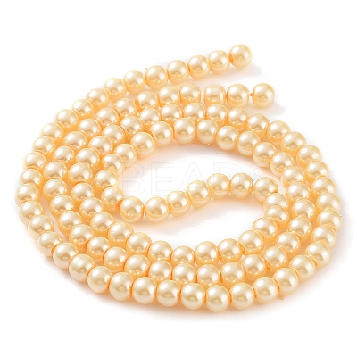 Baking Paint Pearlized Glass Pearl Round Bead Strands X-HY-Q003-6mm-61-1