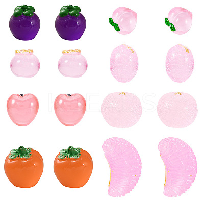 16pcs 8 styles Luminous Resin Fruit Display Decorations DJEW-TA0001-16-1