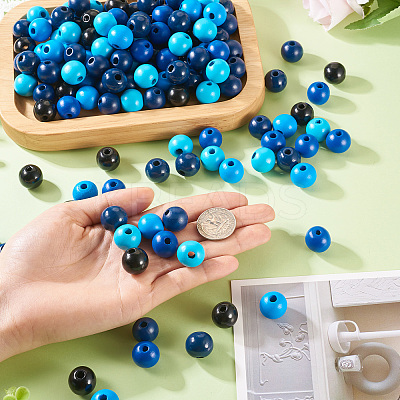 240Pcs 6 Colors Natural Wooden Beads WOOD-TA0002-74C-1