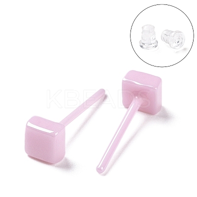 Hypoallergenic Bioceramics Zirconia Ceramic Square Stud Earrings EJEW-Z023-07A-1