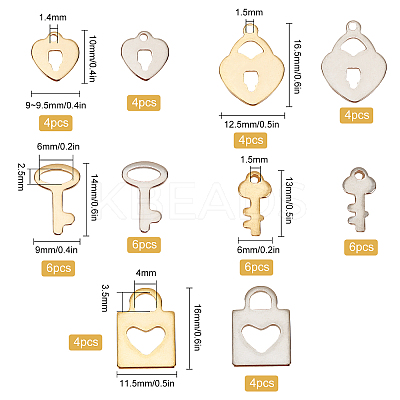 304 Stainless Steel Charms STAS-SC0002-40-1