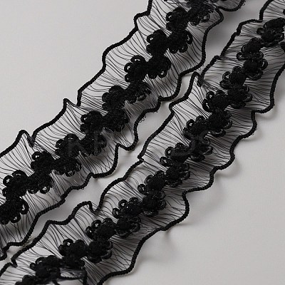 Polyester Fish Silk Elastic Lace Band OCOR-WH0085-19B-1
