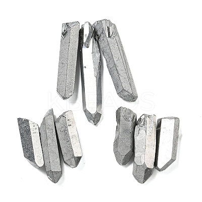 Electroplated Natural Quartz Crystal Graduated Beads Strands G-P315-A15-1