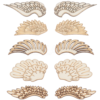 30 Pairs 5 Styles Wood Cabochons WOOD-SC0001-85-1