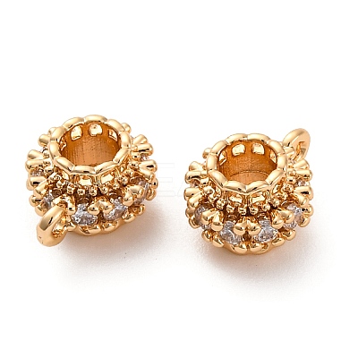 Brass Micro Pave Cubic Zirconia Tube Bails KK-H513-03G-1