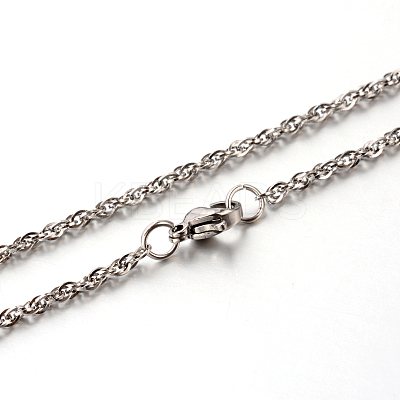 Tarnish Resistant 304 Stainless Steel Rope Chain Necklaces STAS-M174-011P-B-1
