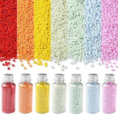 23338Pcs 7 Style Round Glass Seed Beads SEED-YW0002-25-1