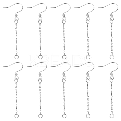 304 Stainless Steel Earring Hooks EJEW-YW00011-02-1