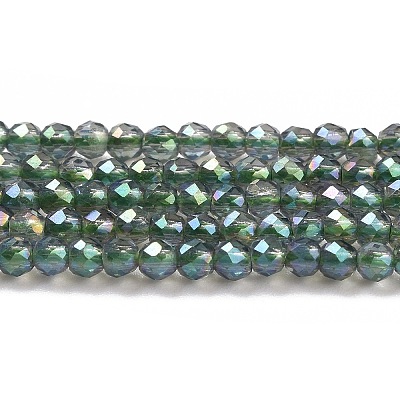 Electroplate Transparent Glass Beads Strands GLAA-H021-01A-FR01-1