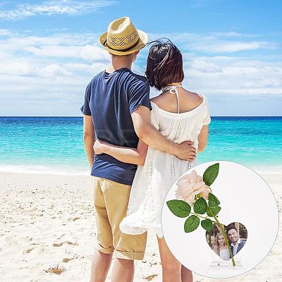 Transparent Acrylic Photo Frame Stands DJEW-WH0018-25-1