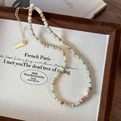 Synthetic Shoushan Stone & Pearl Beaded Necklaces for Unique and Stylish Outfit Accessories LS-ZI0773-1
