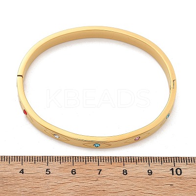 Eye 304 Stainless Steel Rhinestone Bangles for Women BJEW-Z092-09G-1