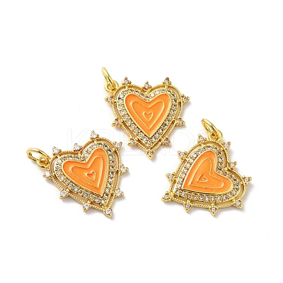 Rack Plating Brass Micro Pave Clear Cubic Zirconia Charms KK-D074-04G-01-1