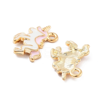 Light Gold Plated Alloy Enamel Pendants ENAM-M219-08KCG-01-1