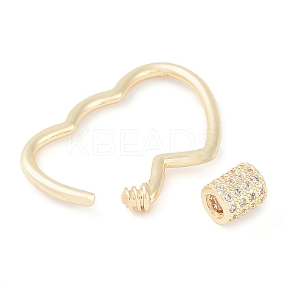 Rack Plating Brass Micro Pave Cubic Zirconia keychain Clasps KK-K374-03A-G-1