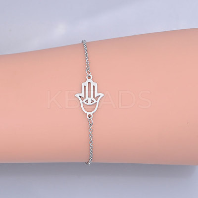 Tarnish Resistant 201 Stainless Steel Link Bracelets BJEW-T011-JN494-1-1