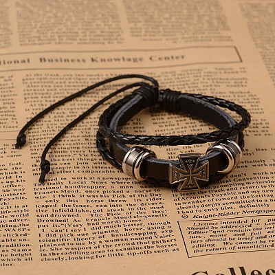 Imitation PU Leather Multi-strand Bracelets BJEW-O129-12-1