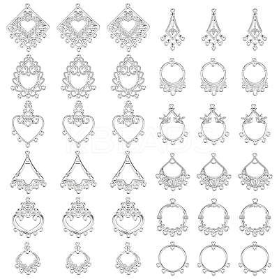 96Pcs 12 Styles Alloy Hollow Chandelier Component Links FIND-PH0061-70-1