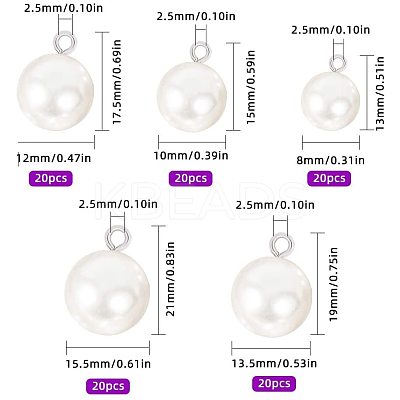 Resin Imitation Pearl Pendants/Shank Buttons BUTT-PH0004-14-1
