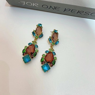 Alloy Teardrop Dangle Stud Earrings FS-WGD1103-02-1