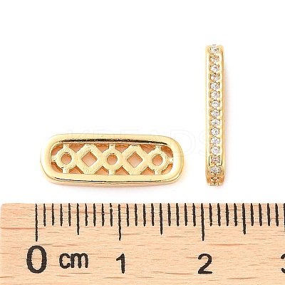 Brass Micro Pave Cubic Zirconia Multi-Strand Links KK-P239-02B-G-1