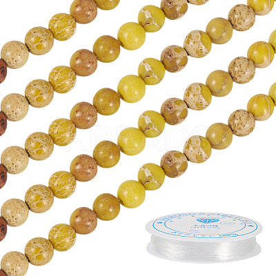 DIY Natural Regalite/Imperial Jasper/Sea Sediment Jasper Beads Bracelets  Making KIts DIY-TA0002-69E-1