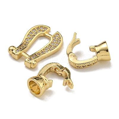 Brass Micro Pave Cubic Zirconia Fold Over Clasps KK-U037-27G-02-1
