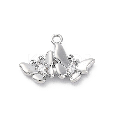 Brass Crystal Rhinestone Pendants KK-E793-04P-1