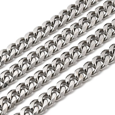 Tarnish Resistant Men's Jewelry Making 201 Stainless Steel Curb Chains CHS-A003B-2.5mm-1