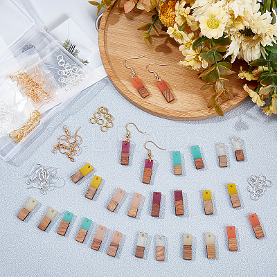 DIY Walnut Wooden Dangle Earring Making Kits DIY-OC0006-72-1