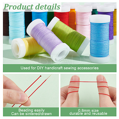 15 Rolls 15 Colors Nylon Braided Cord OCOR-PH0001-88-1